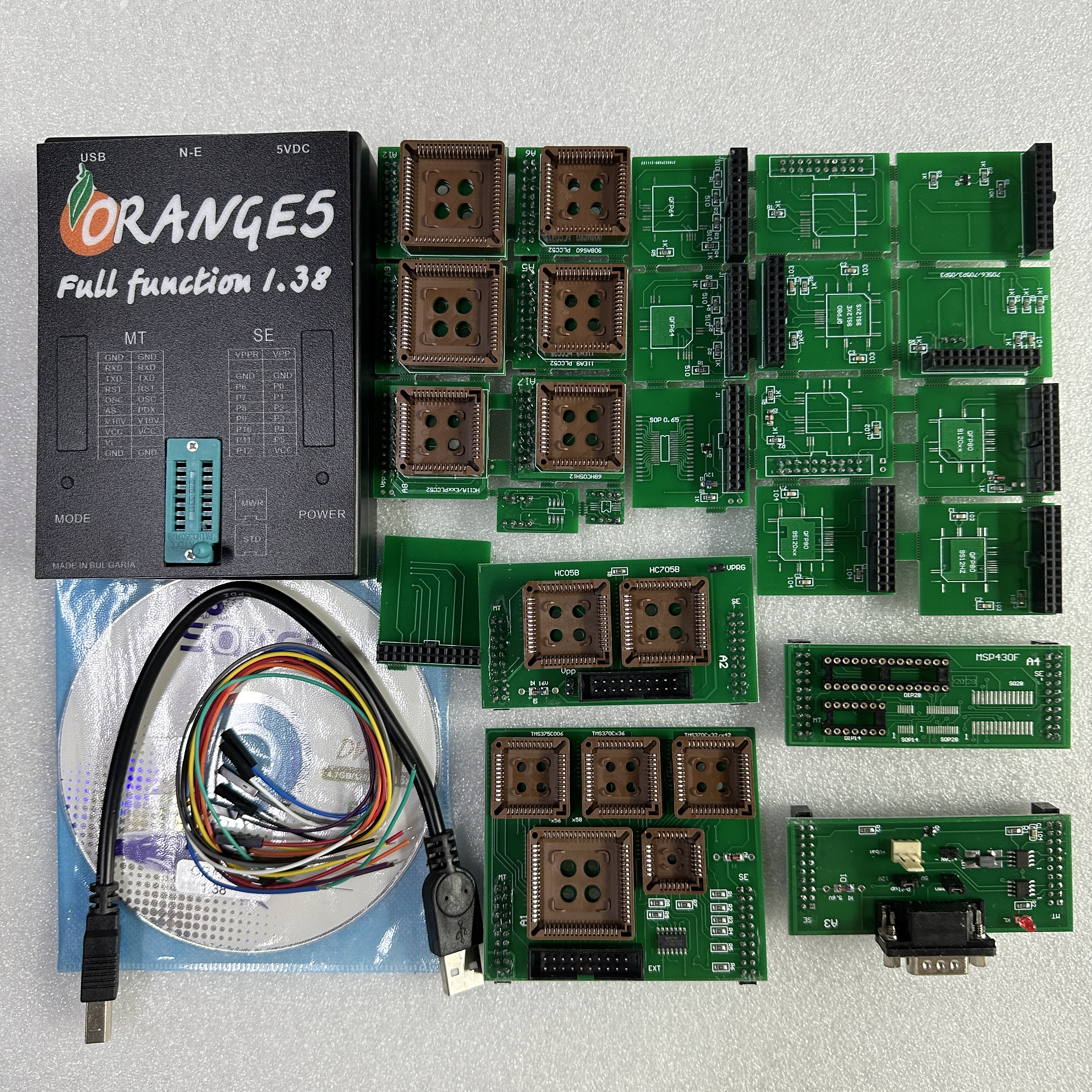 RU Ship Orange5 V1.38 Programmer Diagnostic Tool with Full Adapter V1.38 Orange5 Professional Programming OBD2 Auto Programmer