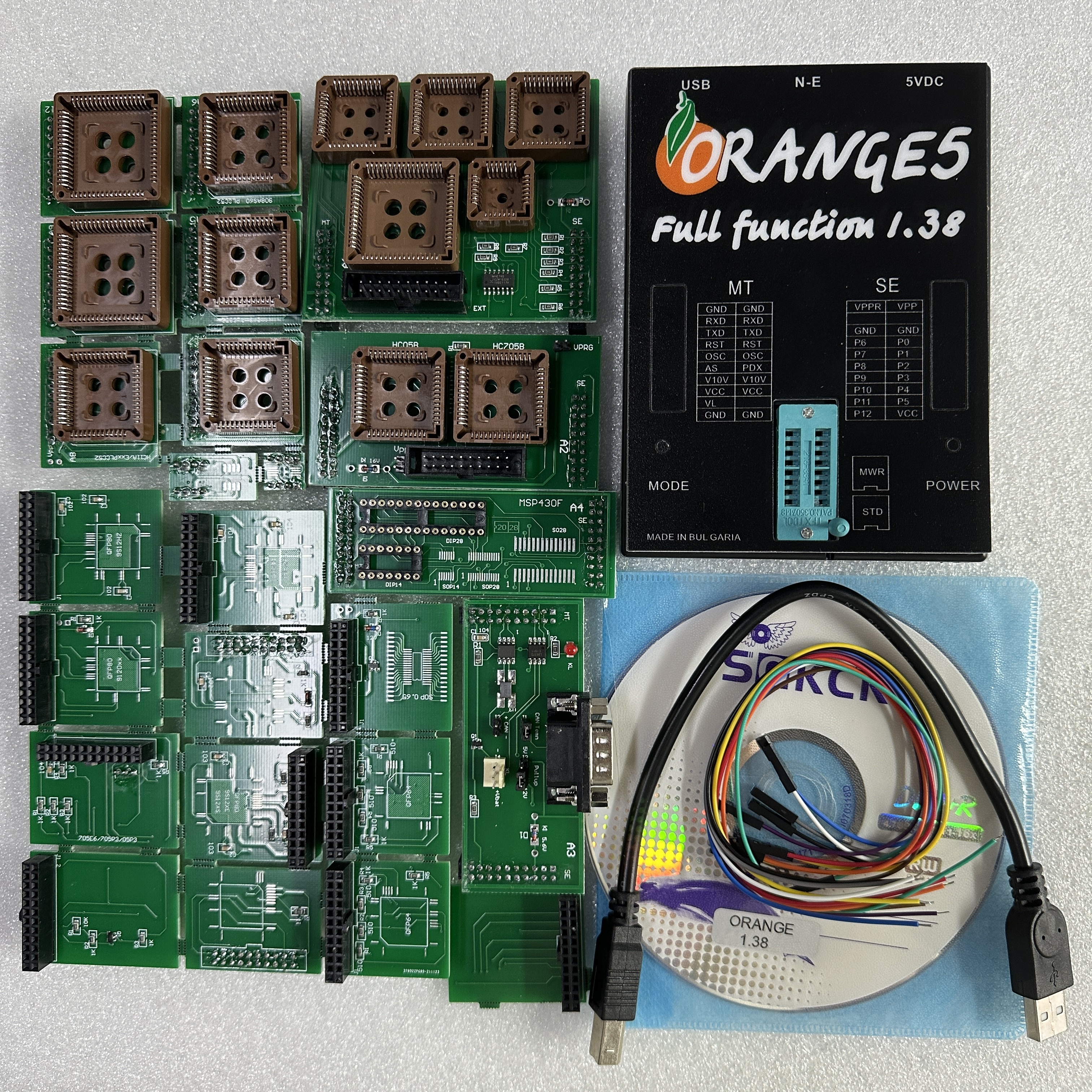 RU Ship Orange5 V1.38 Programmer Diagnostic Tool with Full Adapter V1.38 Orange5 Professional Programming OBD2 Auto Programmer