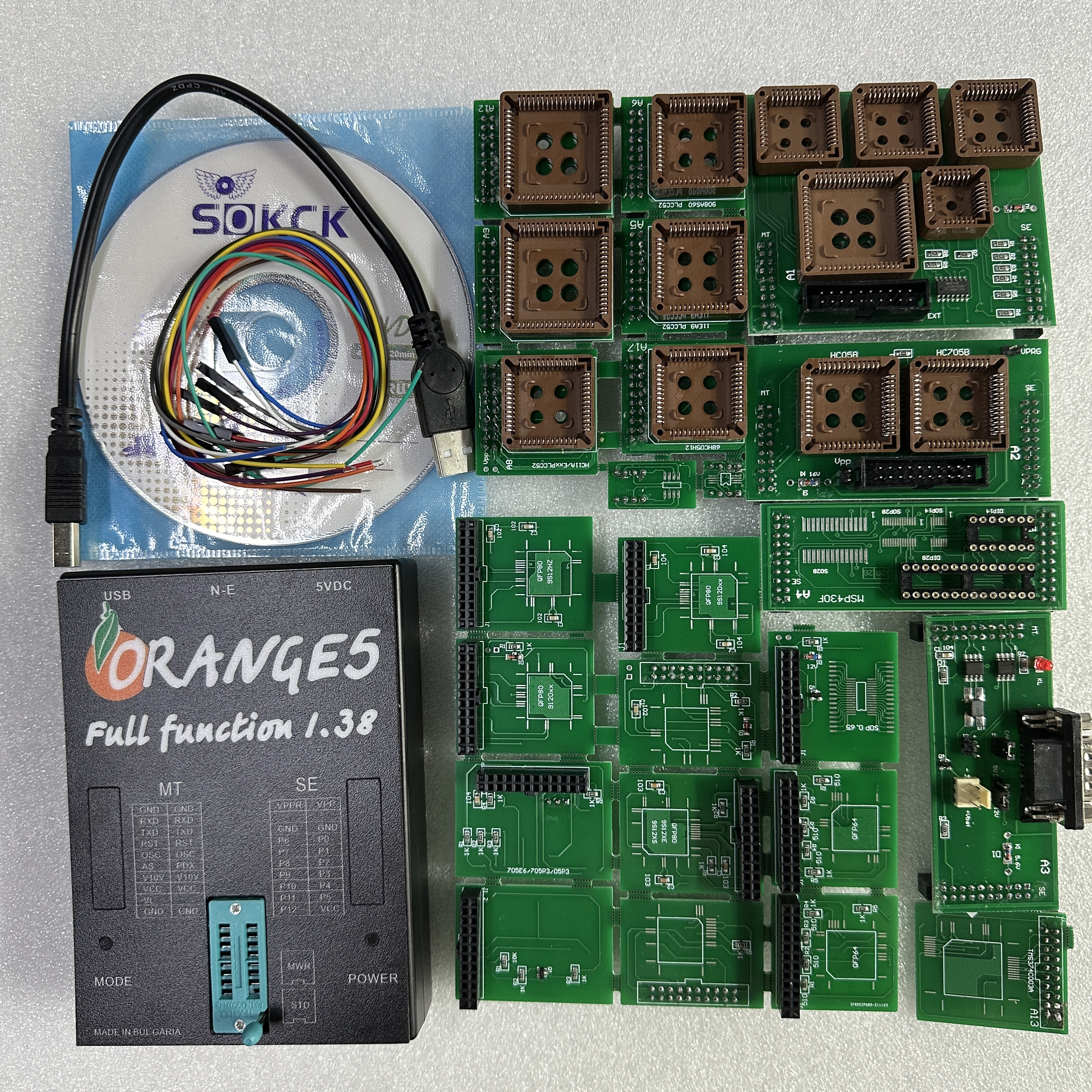 RU Ship Orange5 V1.38 Programmer Diagnostic Tool with Full Adapter V1.38 Orange5 Professional Programming OBD2 Auto Programmer
