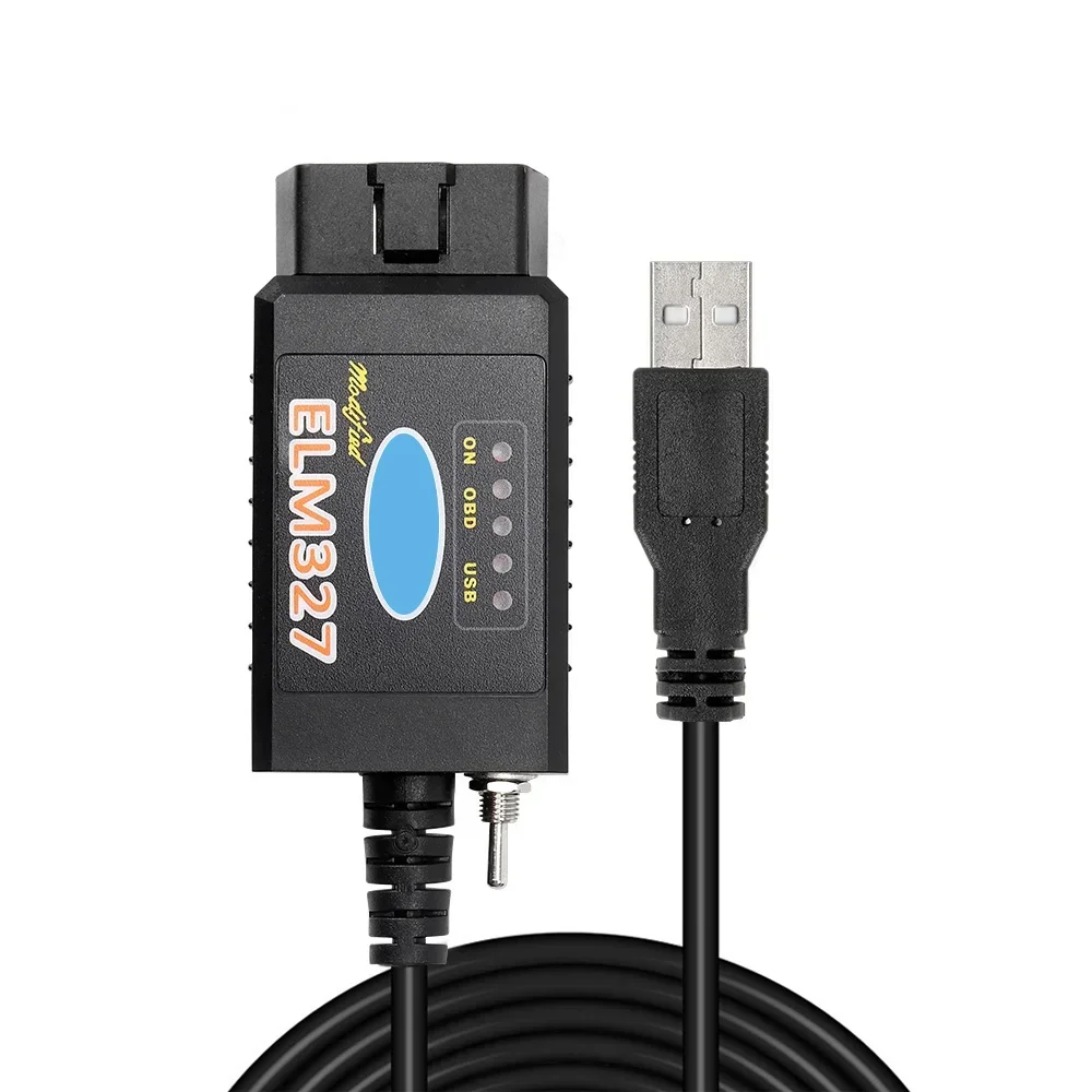10Pcs/lot  ELM327 USB FTDI PIC18F25K80 Chip ELM config Code Reader OBDII Diagnostic Tool For Ford Support MS CAN Bus And HS CAN Bus 