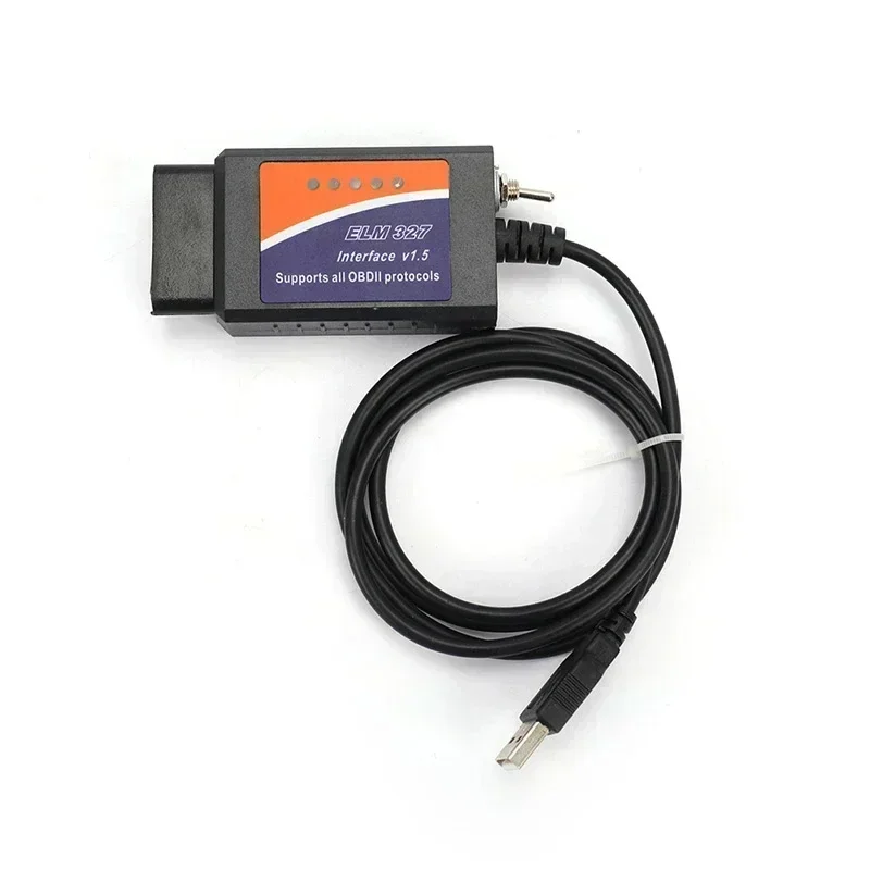 10Pcs/lot RU Ship ELM327 V1.5 USB With Switch PIC18F25K80 Car DiagnosticTool HS CAN MS For Ford Forscan ELMconfig Code Reader OBD2 Scanner