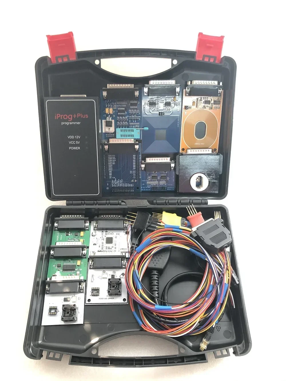 IPROG Plus+12 Adapters+IPROG V89 Support IMMO/Mileage Correction/Airbag Reset till Replace Tango Car Prog Diagnostic Tool
