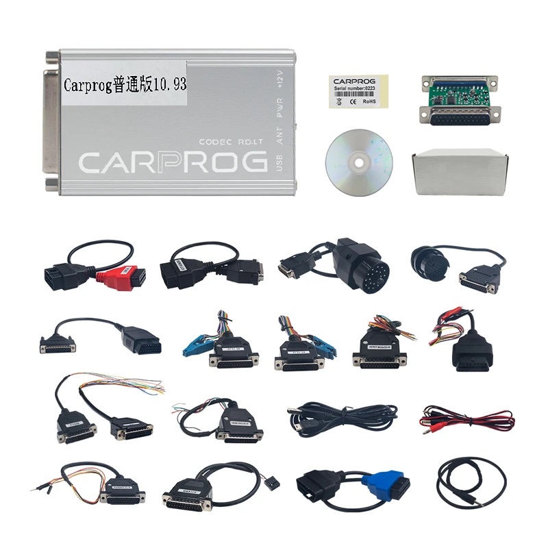Newest Online Carprog 13.77 Full Adapters with keygen Car Prog 8.21/V10.93 Iprog Pro V86 For Airbag/Radio/IMMO ECU Repair Tool