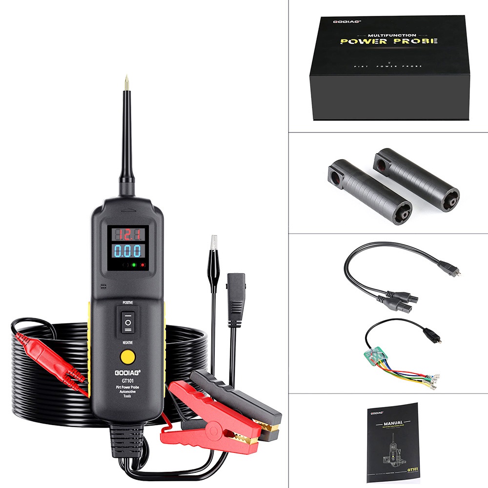 GODIAG GT101 PIRT Power Probe DC 6-40V Vehicles Electrical System Diagnosis/ Fuel Injector Cleaning and Testing