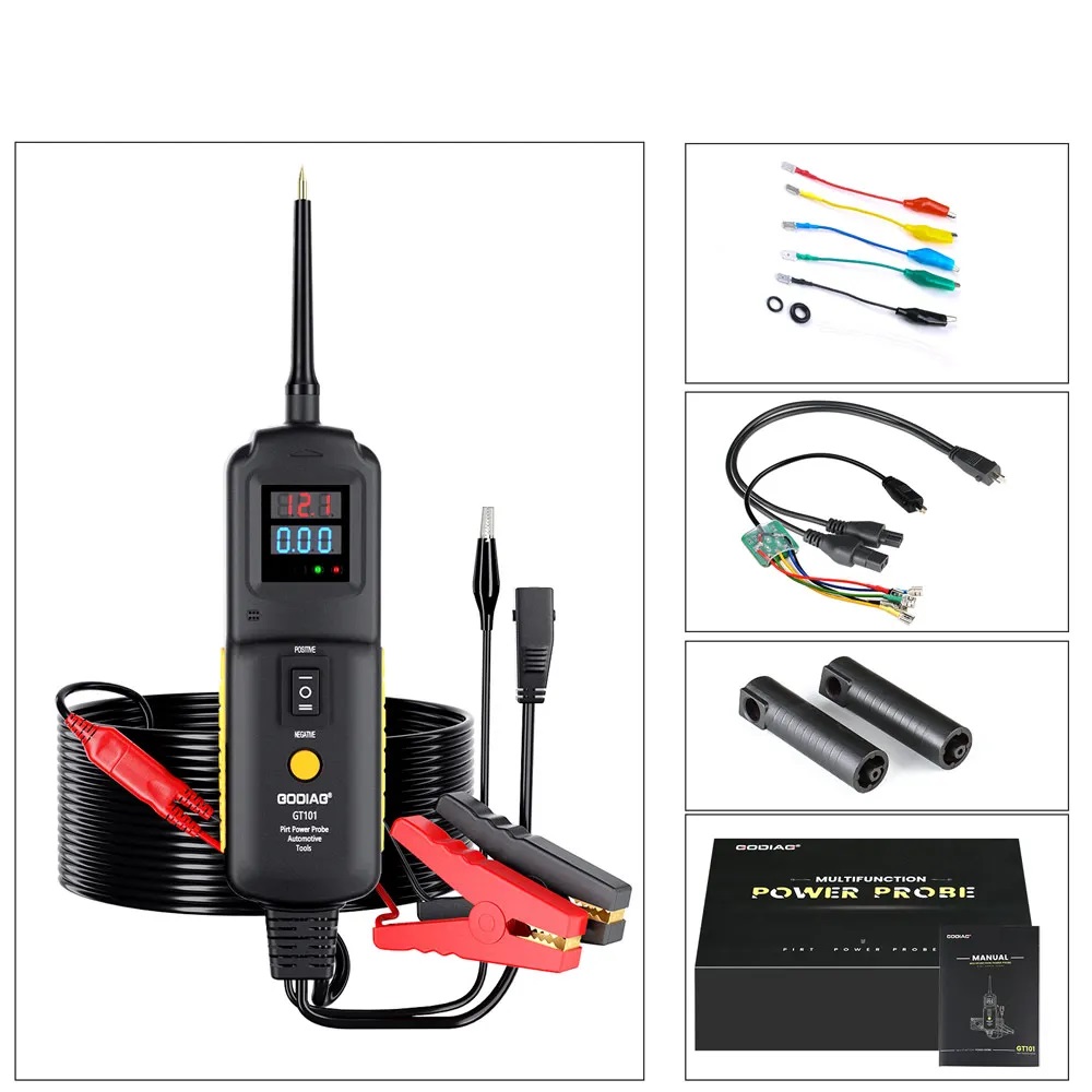 GODIAG GT101 PIRT Power Probe DC 6-40V Vehicles Electrical System Diagnosis/ Fuel Injector Cleaning and Testing