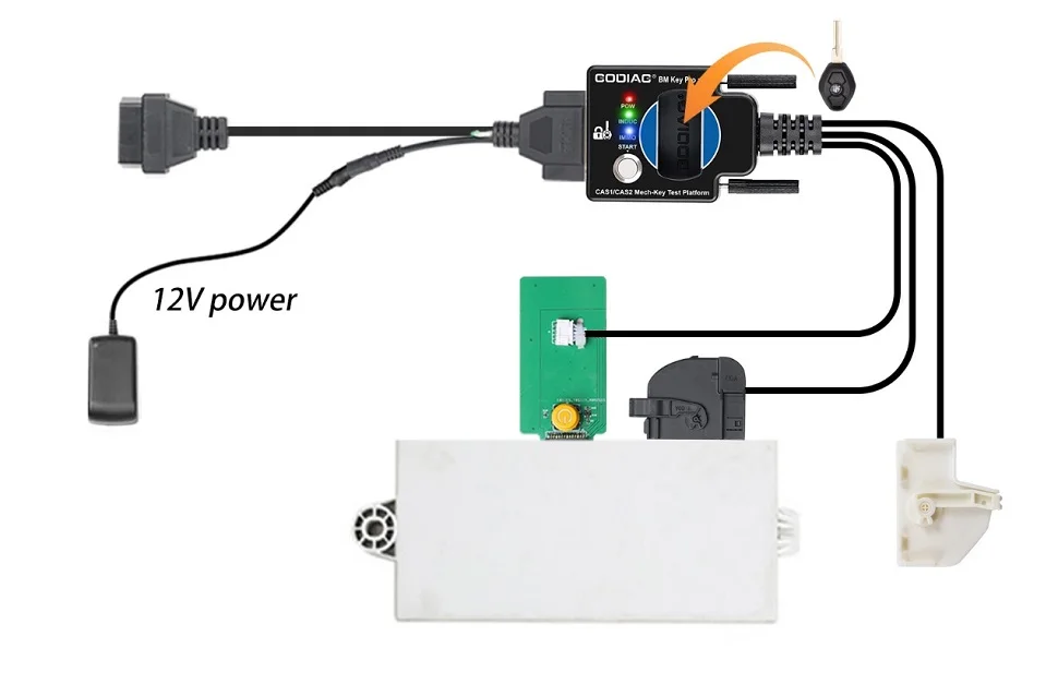 GODIAG for BMW CAS1/CAS2 Mech-Key Test Platform Detect CAS & Key Synchronization Solder-free Matching CAS Data Read, Write and Program