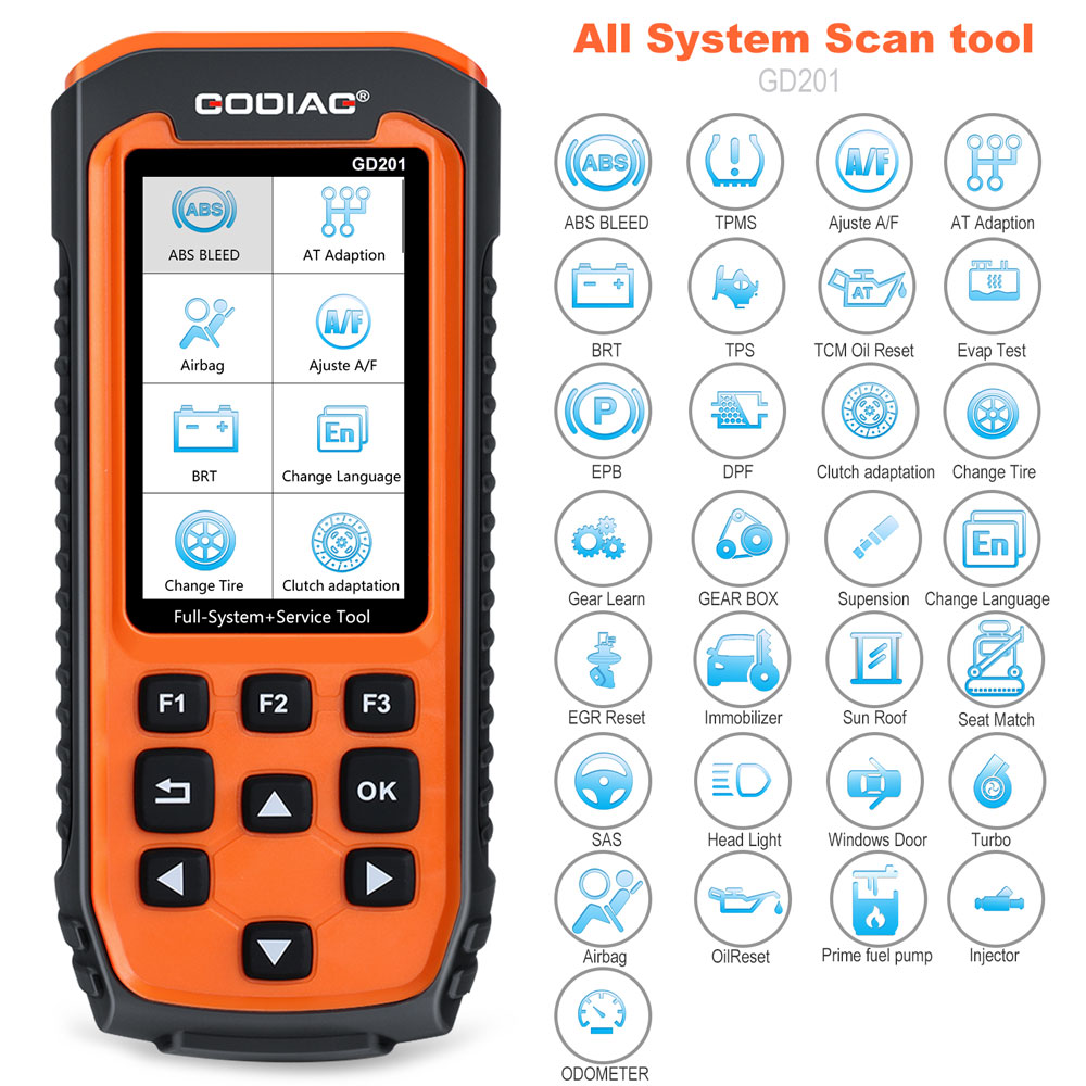 GODIAG GD201 OBDII All-makes Full System Diagnostic Tool with 29 Service Reset Functions
