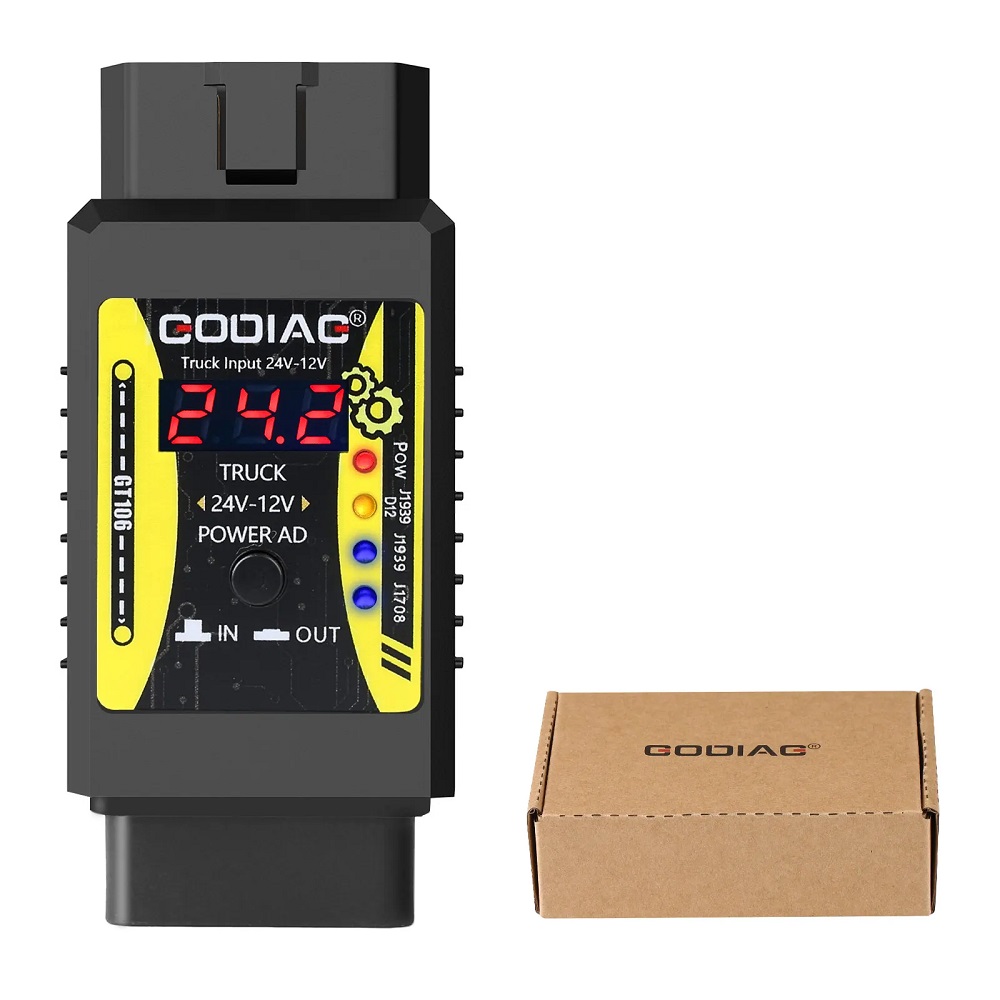 GODIAG GT106 24V to 12V Heavy Duty Truck Adapter for X431 for Truck Converter Heavy Duty Vehicles Diagnosis