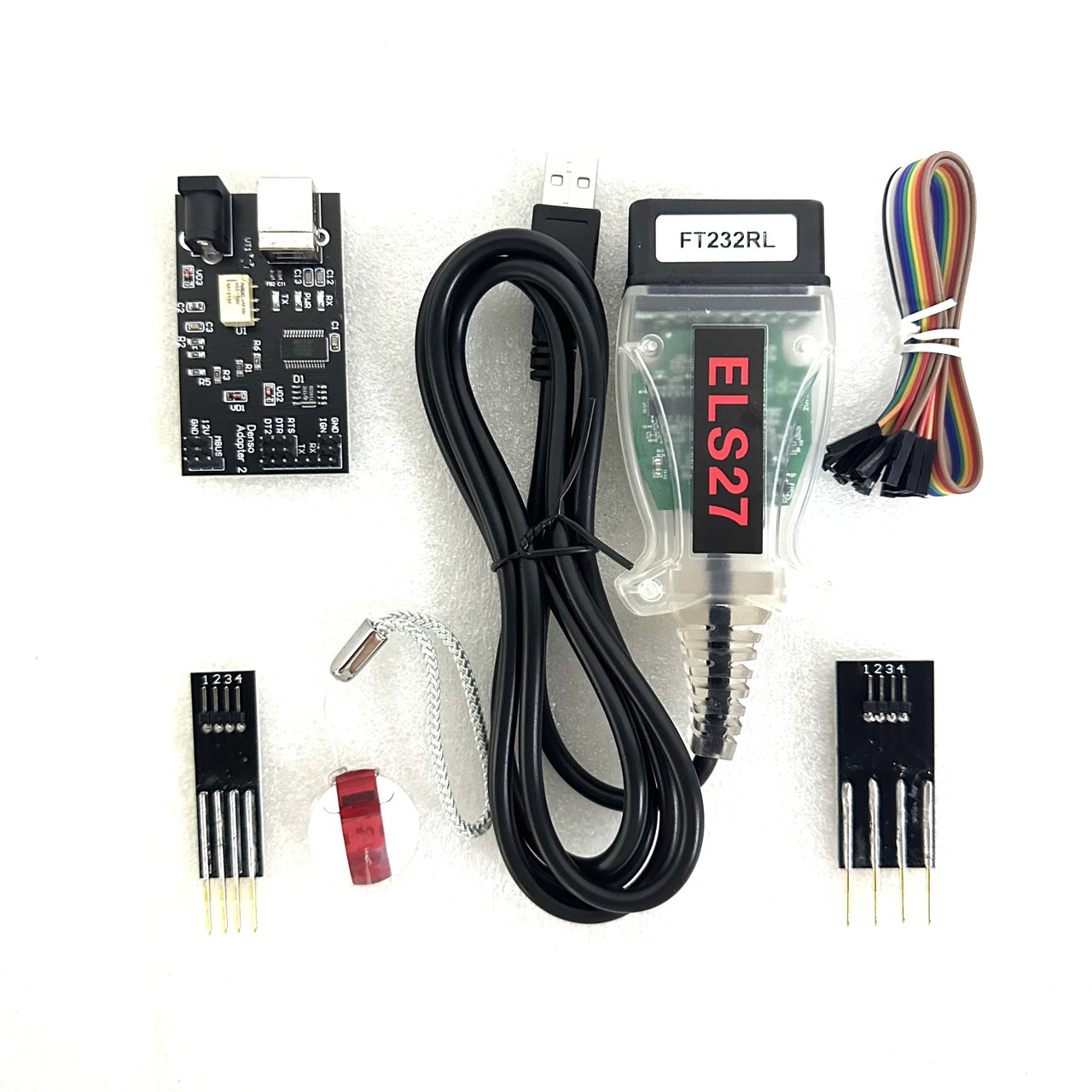 MTool V1.64 Full Set Mileage KM Adjustment Software Dongle +Denso Adapter + Denso Pin Wires Cable Mileage Correction Tool