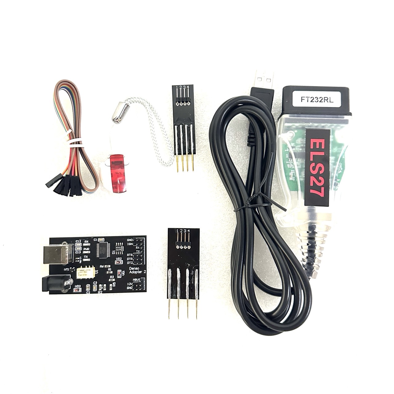 MTool V1.64 Full Set Mileage KM Adjustment Software Dongle +Denso Adapter + Denso Pin Wires Cable Mileage Correction Tool