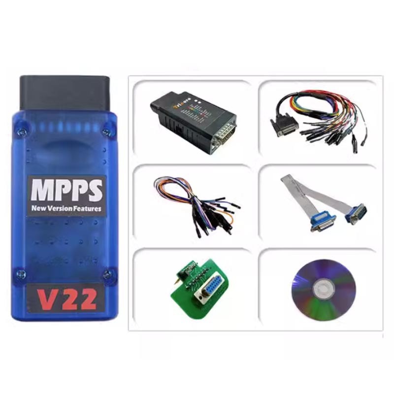 Full Set Unlock Version MPPS V22 Master V22.2.3.5 MPPS With Full Cables ECU Chip Tricore+Multiboot+Breakout Tricore Cable