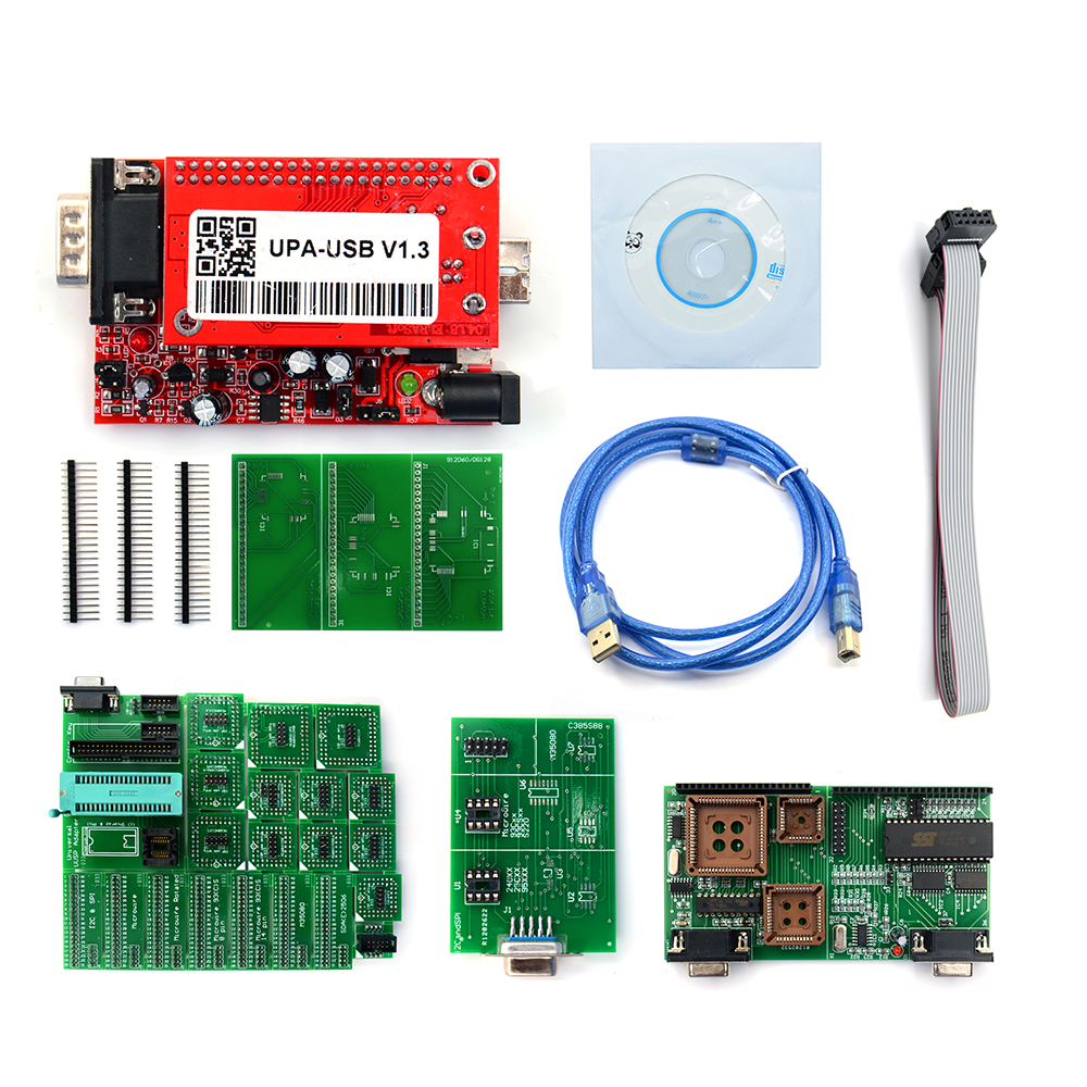  UPA USB ECU Programmer Diagnostic Tool V1.3 Version Main Unit Adapter Chip Tunning 1.3 With Support English Nec Function