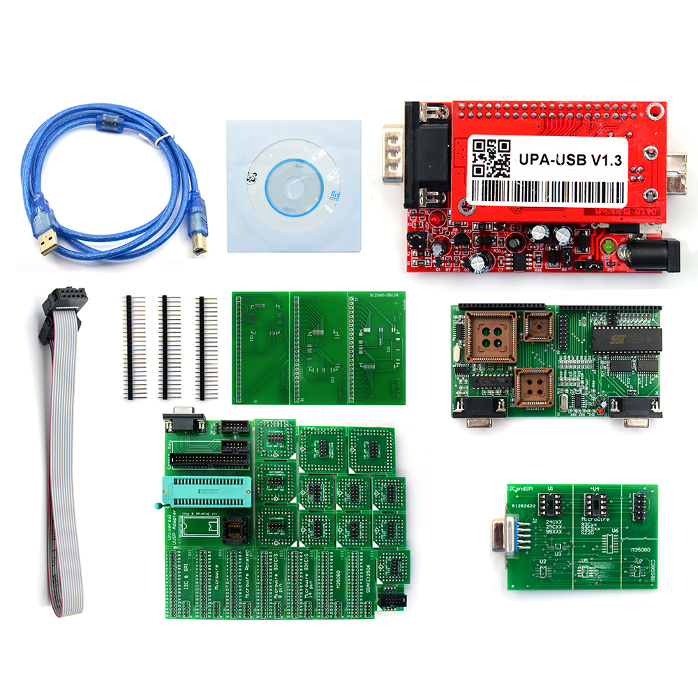 UPA USB ECU Programmer Diagnostic Tool V1.3 Version Main Unit Adapter Chip Tunning 1.3 With Support English Nec Function