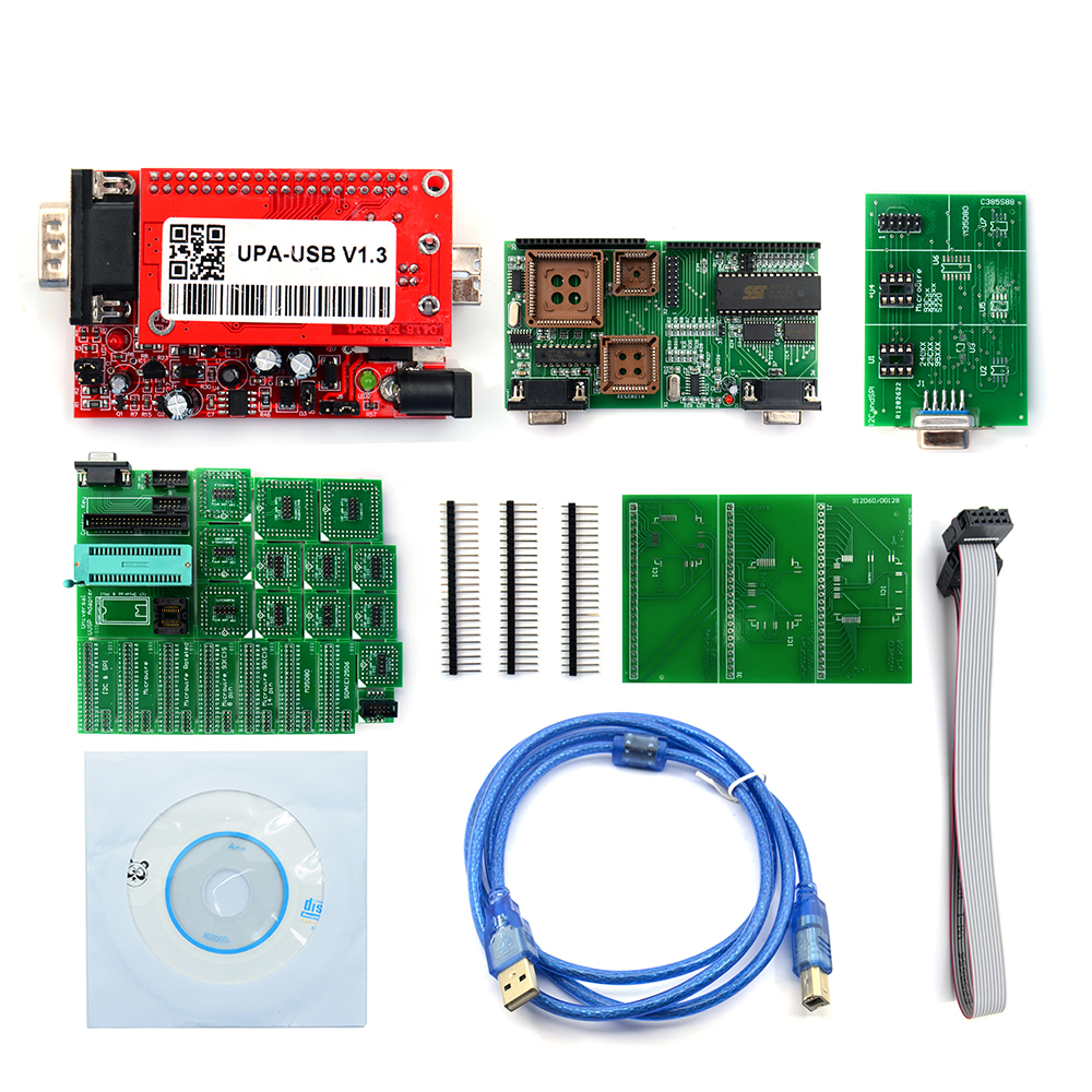  UPA USB ECU Programmer Diagnostic Tool V1.3 Version Main Unit Adapter Chip Tunning 1.3 With Support English Nec Function