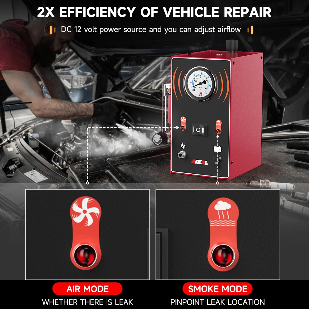 ANCEL S300 Car Smoke Leak Detector EVAP Pipe Smoking Generator Pipe Leakage Analyzer Tester EVAP System Diagnostic Tools