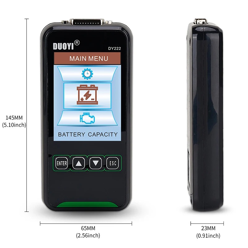 DUOYI DY222 Car Battery Tester 12V 24V Digital Automotive Battery Tester Analyzer 2000CCA Cranking Charging Tool