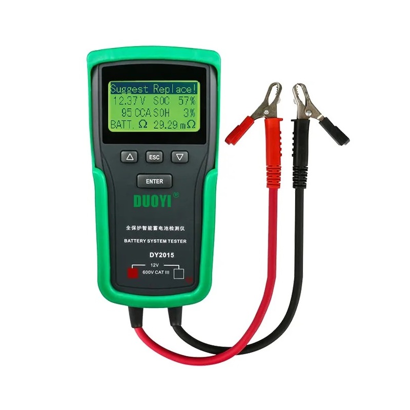 DUOYI DY2015 12V Car Motorcycle Battery Tester Analyzer CCA Capacity Electronic Load Battery Charge Cranking Test Tools