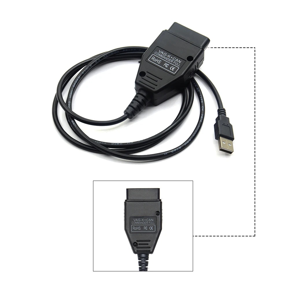 10Pcs/lot VAG K+CAN Commander 1.4 obd2 Diagnostic Scanner tool OBDII VAG 1.4 COM cable For vag scanner