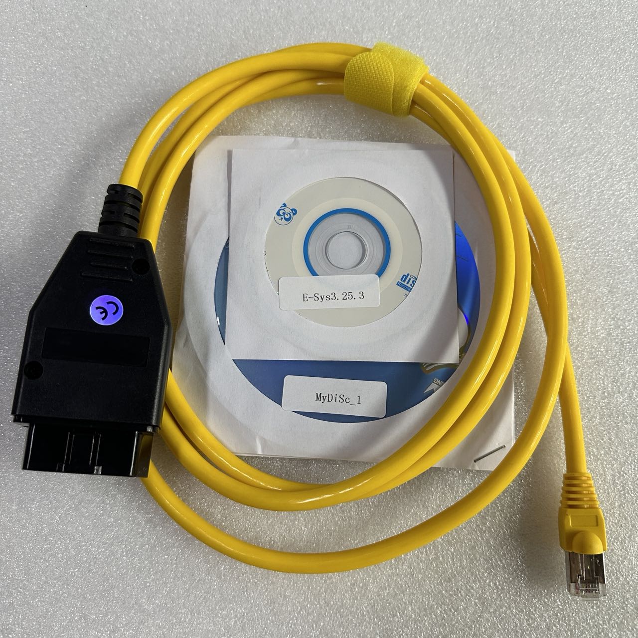 10Pcs/lot For BMW ICOM ENET Cable Ethernet Data to OBD2 16Pin Interface RJ45 Connector Hidden Data Tool ICOM Coding F-Serie With CD