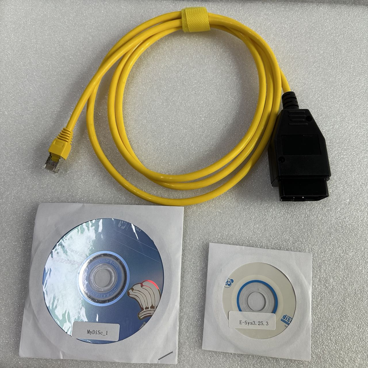 10Pcs/lot For BMW ICOM ENET Cable Ethernet Data to OBD2 16Pin Interface RJ45 Connector Hidden Data Tool ICOM Coding F-Serie With CD