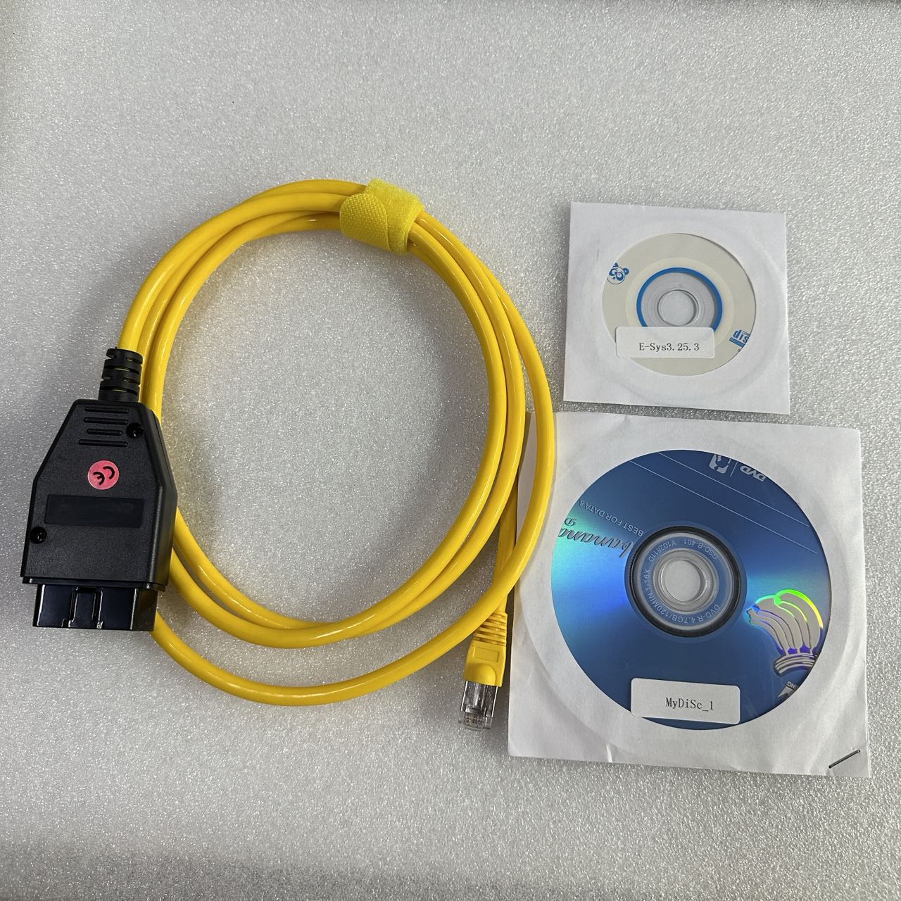 10Pcs/lot For BMW ICOM ENET Cable Ethernet Data to OBD2 16Pin Interface RJ45 Connector Hidden Data Tool ICOM Coding F-Serie With CD