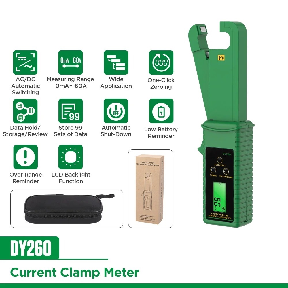 DUOYI DY260 Automotive Current Detector Fuse Current Meter Automotive Current Tester Circuit Inspection Instrument Current Clamp
