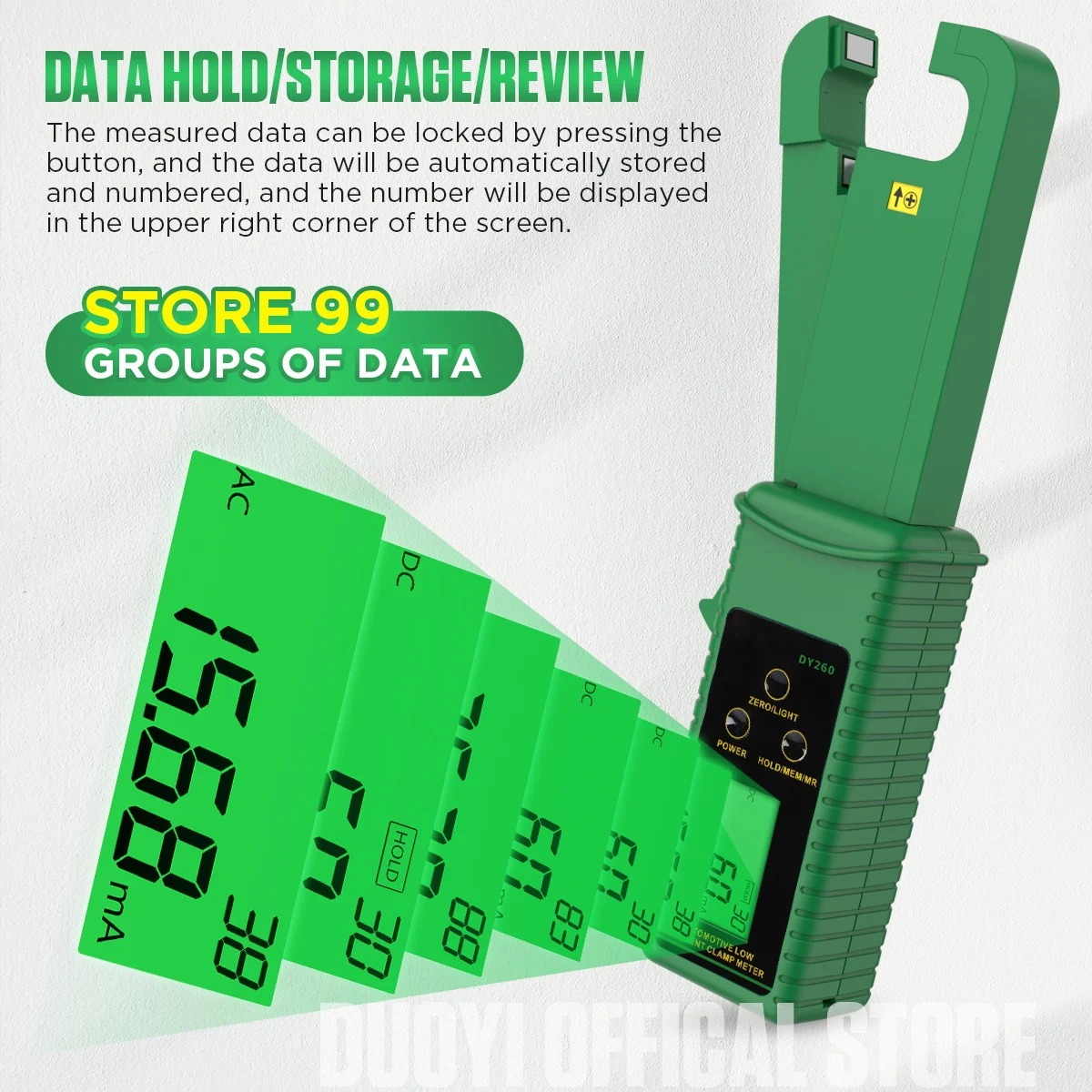 DUOYI DY260 Automotive Current Detector Fuse Current Meter Automotive Current Tester Circuit Inspection Instrument Current Clamp