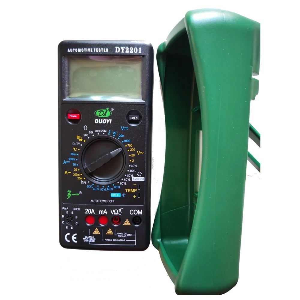 10Pcs/lot DUOYI DY2201 Digital Multimeter Automotive Auto Range Tester 500-10000 RPM Dwell Angle Temperature Meter Universal Multimetro