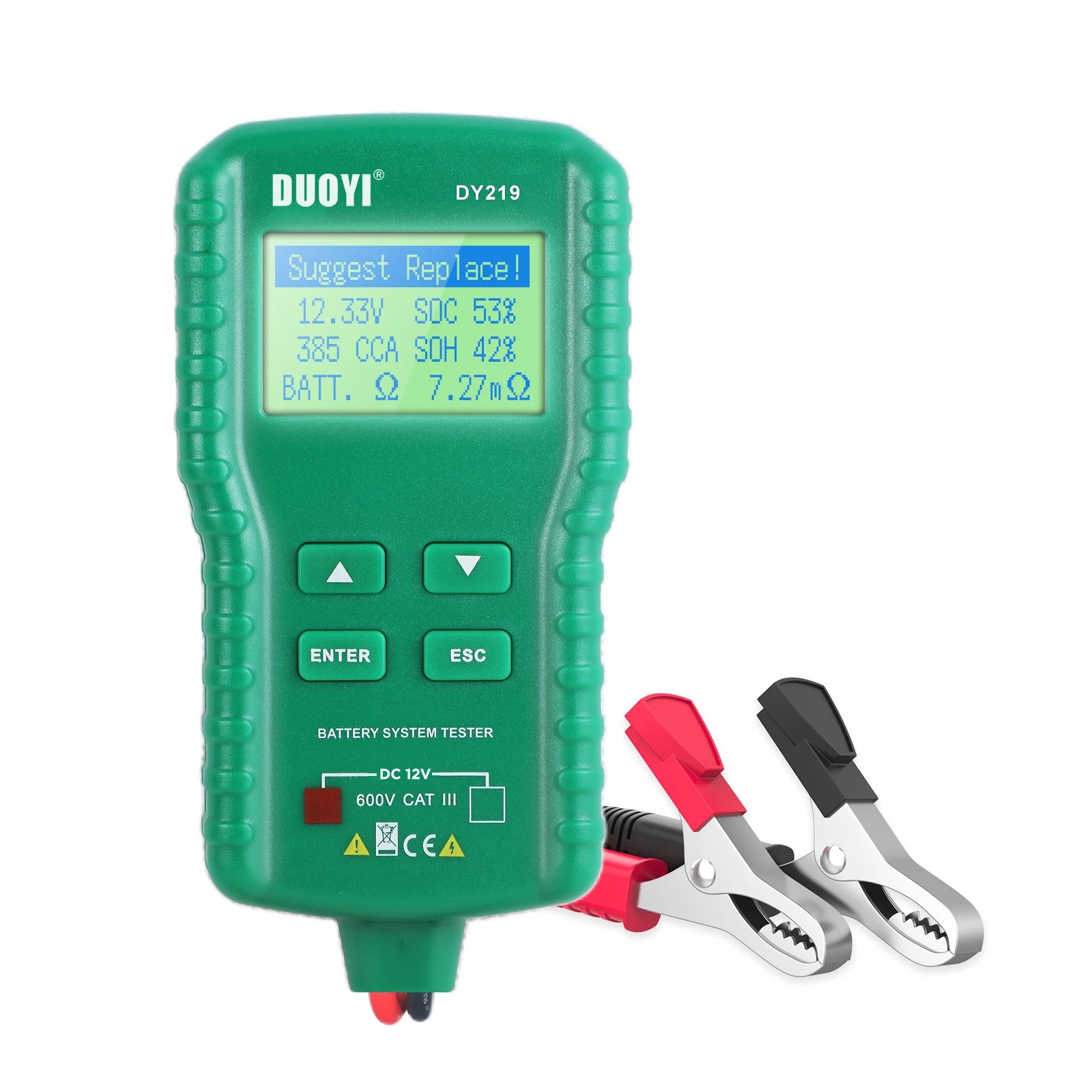 5Pcs/lot DUOYI DY219 12V Car Battery Tester Digital Automotive AH 2000CCA Voltage Battery Test Load Analyzer Diagnostic Tools Car Battery Charger 