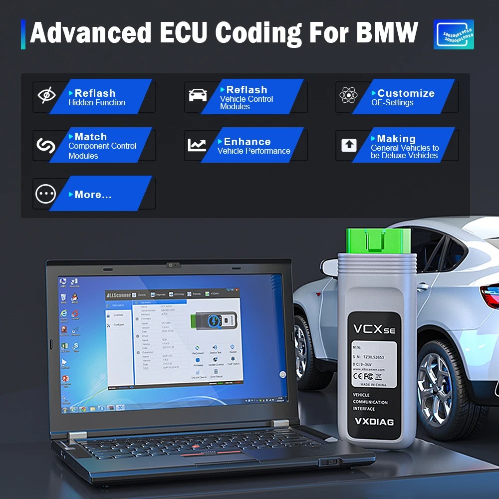 VXDIAG VCX SE For BMW ICOM A2 A3 VX508 DoIP Car OBD2 Diagnostic Tool All System Diagnosis Active Test Coding J2534 Programming