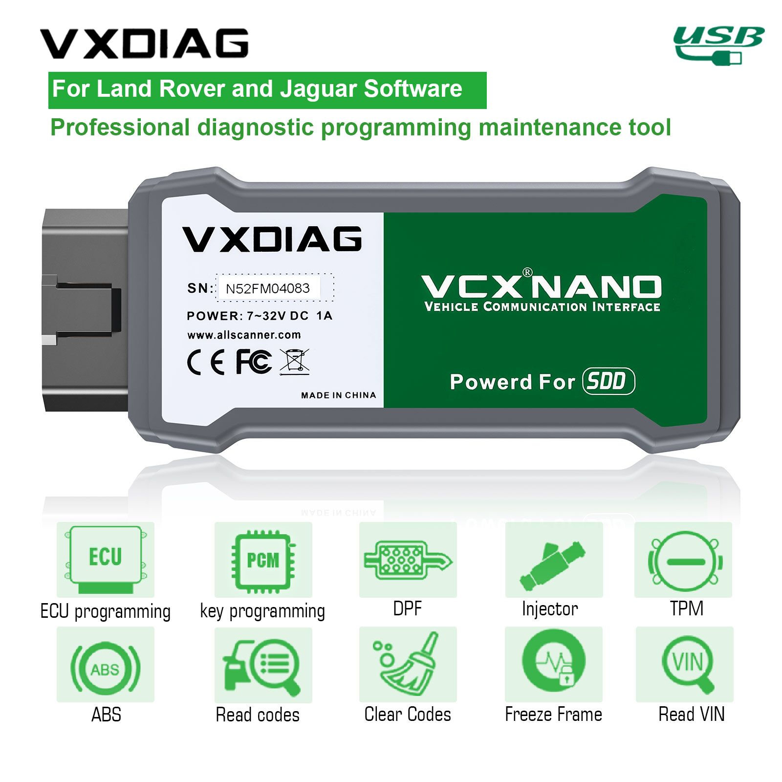 VXDIAG VCX NANO for Land Rover and Jaguar Software V160 WIFI/USB Version