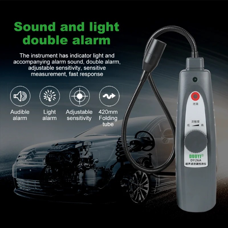 5Pcs/lot DUOYI DY26A Ultrasonic Leak Detector Ultrasonic Flaw Detector Transmitter Sealing Flaw Stethoscope Gas Water Leak Pressure Vacuum Probes Location