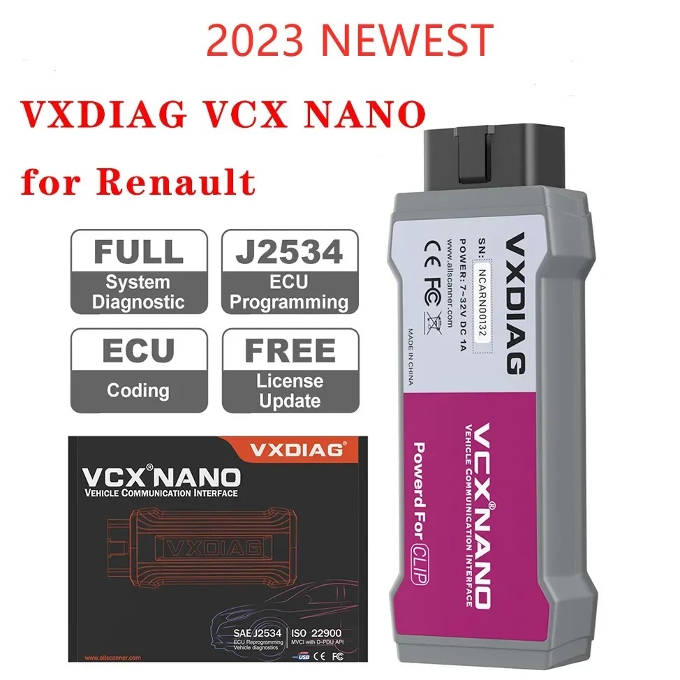 VXDIAG VCX NX200 For Renault All Systems Diagnostic Tool J2534 ECU Coding & Programming OBD2 Scanner