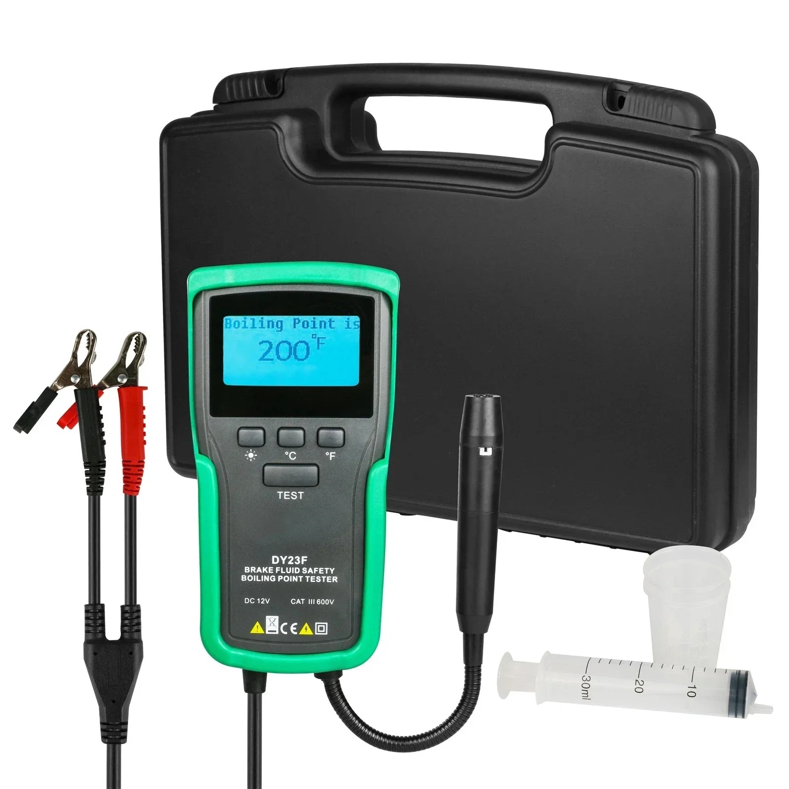 DUOYI DY23F Digital Brake Fluid Boiling Point Tester 12V Auto Brake Fluid Tester Digital Car Brake Oil Tool DOT3/4/5/5.1 HD Indicator check Display Auto Oil tool