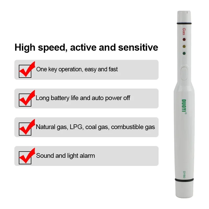10Pcs/lot DUOYI DY80 Gas Leak Portable Detector LPG Combustible Natural Gas Detector Butane Propane Alarm Methane Flammable Gas Analyzer