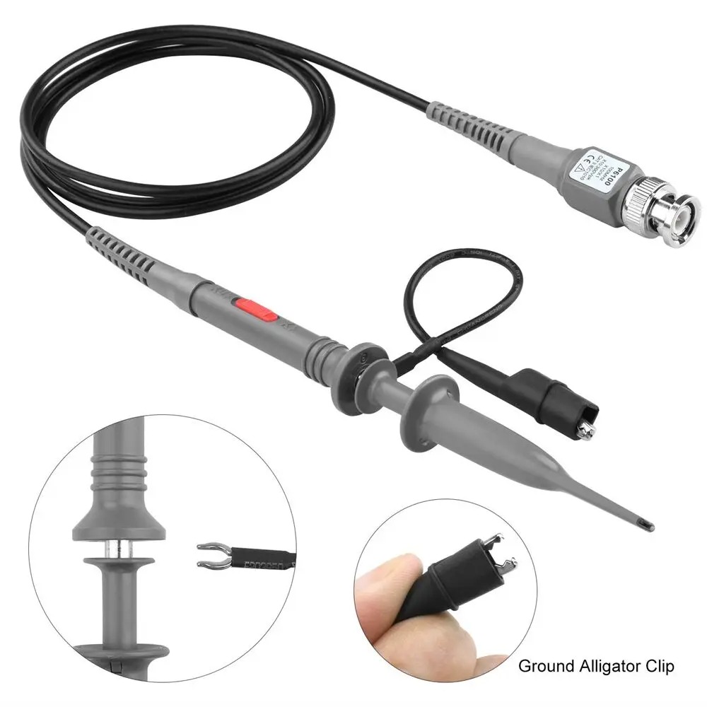 10pcs/lot P6100 BNC Oscilloscope Probe Kit 100MHz 1X 10X Mayitr High Precision Scope Analyzer Alligator Clip Probes Test Leads