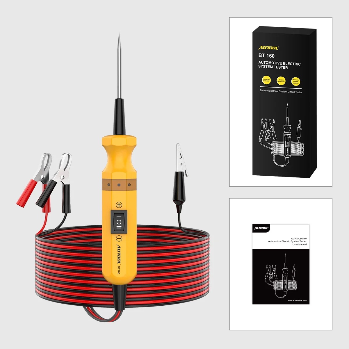 10Pcs/lot Autool BT160 Car Circuit Tester Power Probe Car Diagnostic Tool Electric Voltage Integrated Scanner for 12V Car 24V Heavy Truck