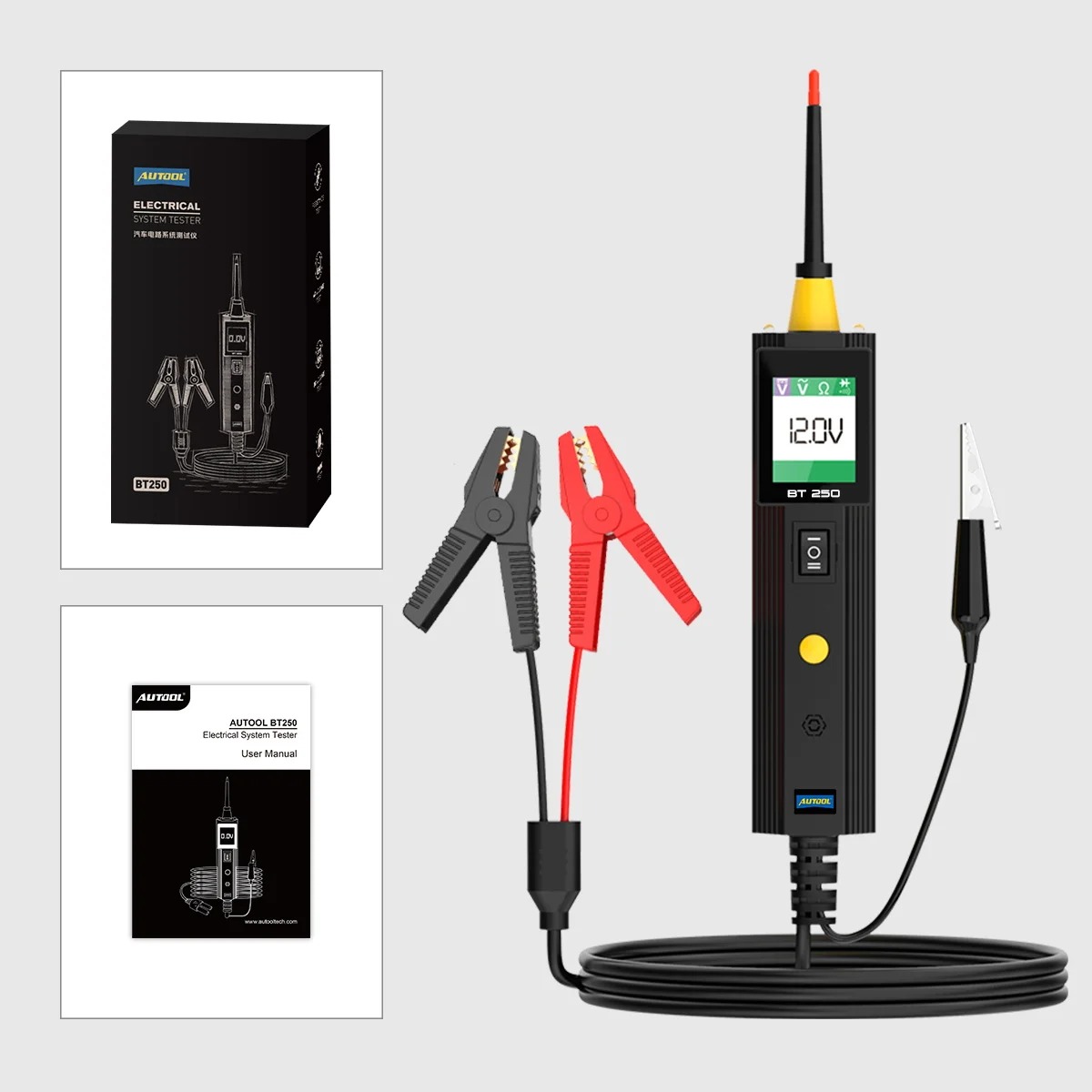 Autool BT250 Car Circuit Tester Power Probe Automotive Scanner Electrical Auto LED Display Voltage Digital Diagnostic Tools
