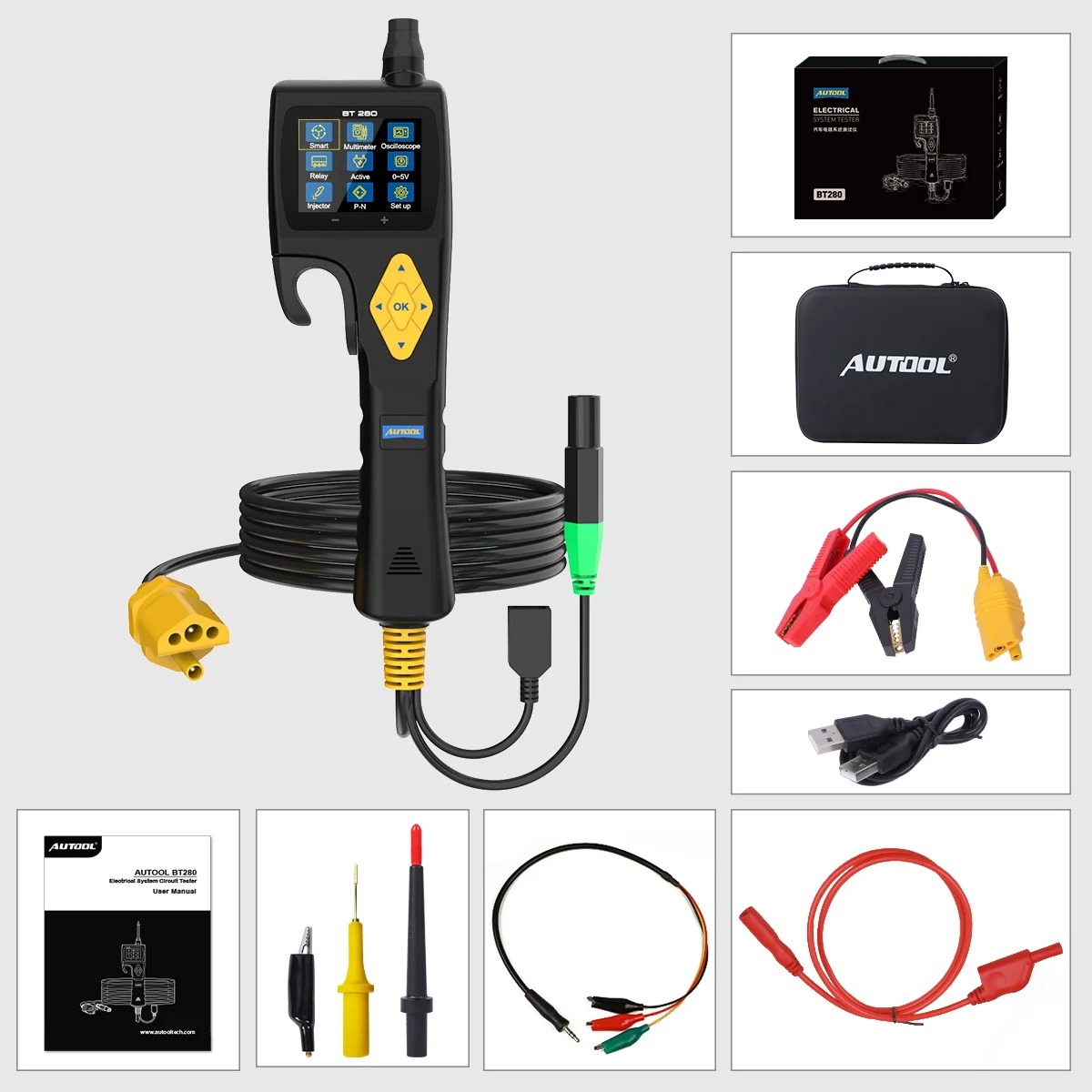 Autool BT280 Car Circuit Tester 9V-30V Electric System Tester Power Probe Scan Tool Multifunctional Automotive Diagnosis Tools