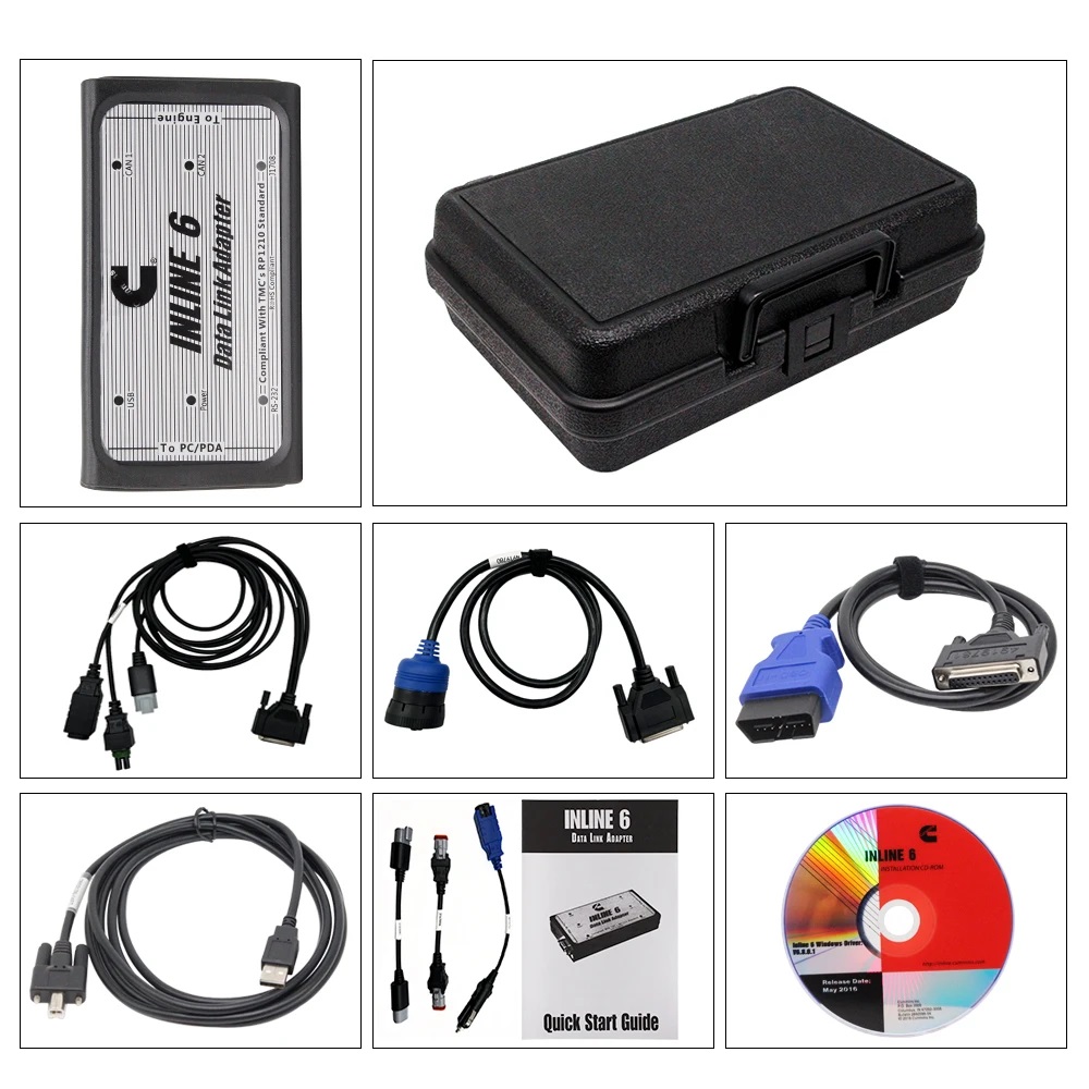 INLINE 6 for CUM-MINS Data Link Adapter Heavy Duty Scanners V8.7 Truck Profession Diagnostic Tools in CAN Flasher Remapper OBDII Truck Diagnostic Scanner