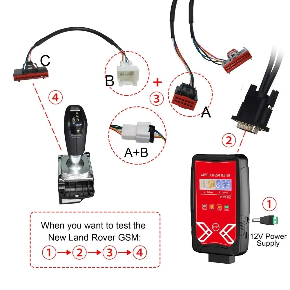 WOYO PL005 PRO  Apply for Land R-over J-aguar Gear Shift Module GSM Tester/Rotary Gear Selector Bench Test Diagnostic Tester Repair Kit