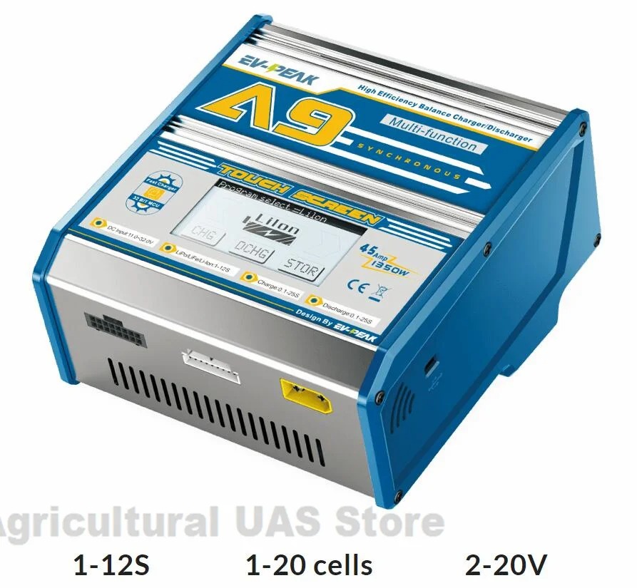 EV-PEAK A9 charger 1350W 25A multi-function smart touch screen 1-8S/10-12S balanced charger and discharger charger
