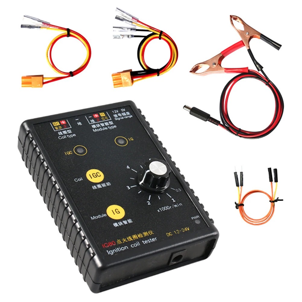 IG80 Automotive ignition coil tester for automotive natural gas 12V-24V gasoline 12V coil ignition test module, automotive diagnostic tool+FD-10 ignition coil discharge device used in combination