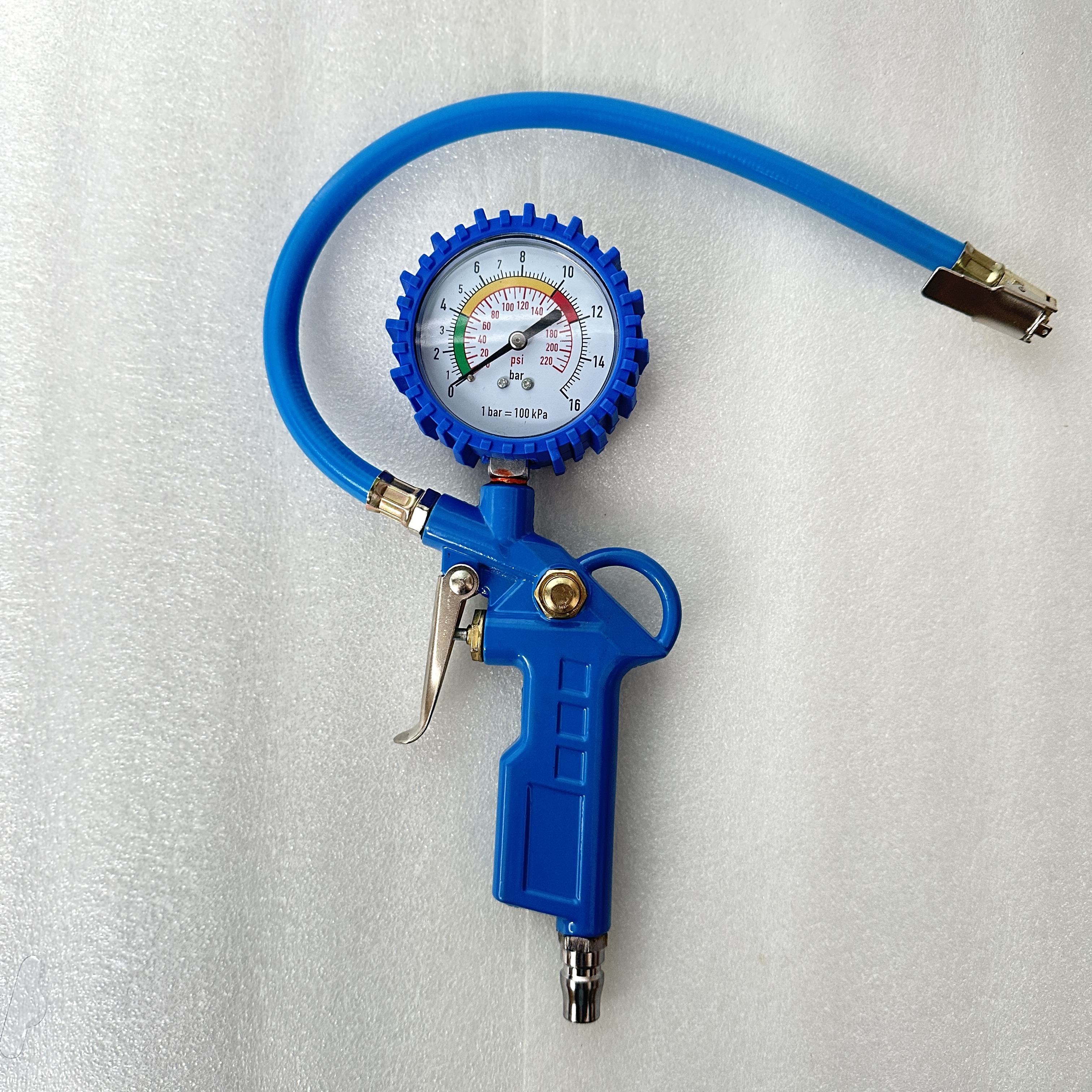 10Pcs/lot Tire Pressure Gauge Blow-gun Inflator and Gauge Kit 