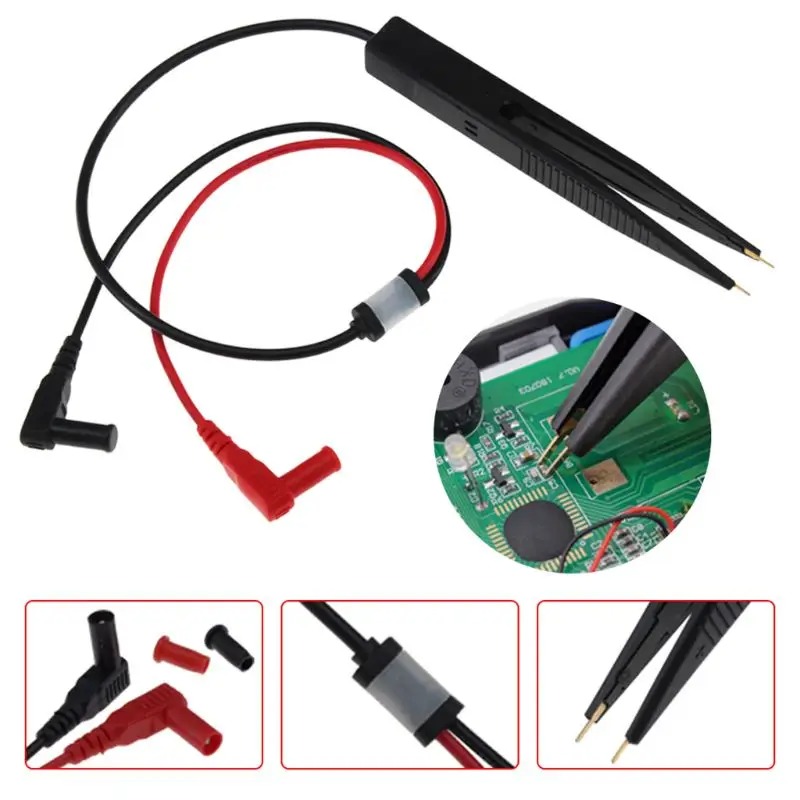 50Pcs/lot Clip Test Pen SMD Multimeter Probe Tweezers Patch For Capacitance Inductance Resistor chip components Multi-Use Electric Tool