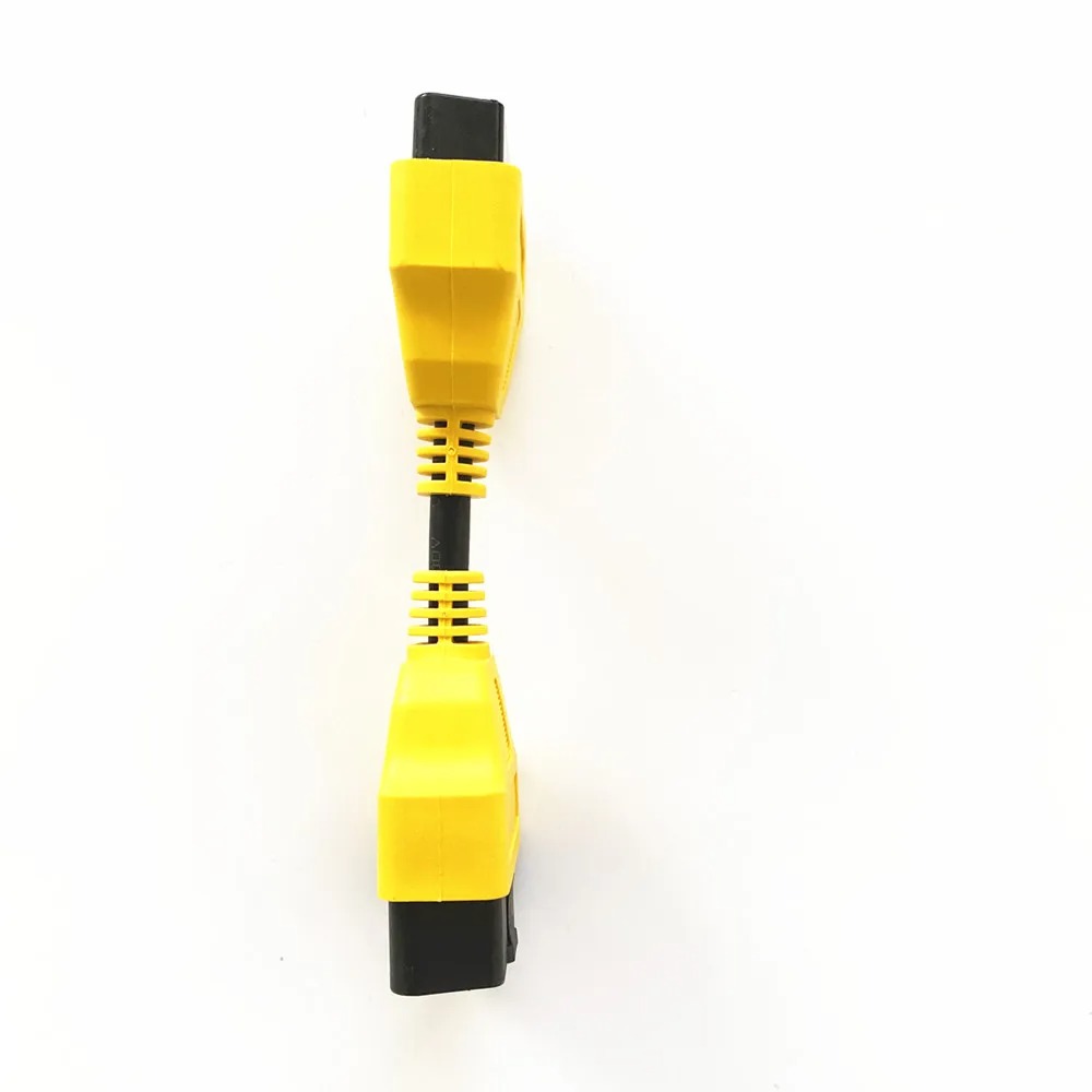 10Pcs/lot 13CM  OBD2 Male to Female 16 PIN Extension Cable Compatible for ELM327 OBDII extend connector 16PIN OBD Yellow adapter