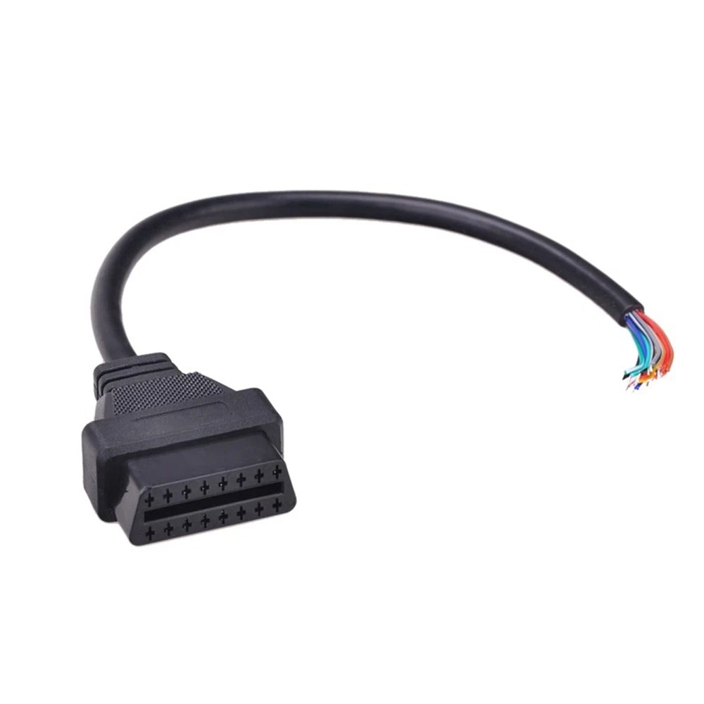 50Pcs/lot OBD2 16Pin Female/male Plug Connector to Opening OBDII Cable 30CM Length OBDII Car Scanner OBD 2 Extension Adapter 