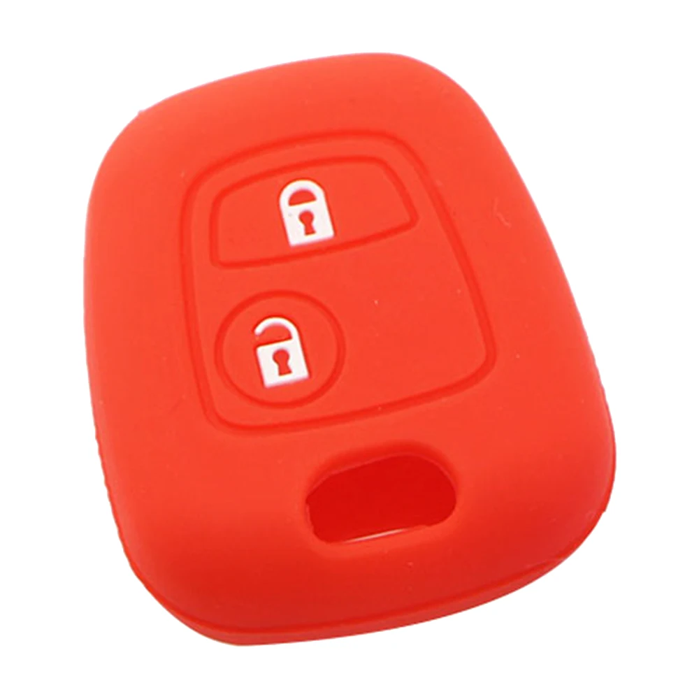 50Pcs/lot Silica Gel Car 2 Buttons Remote Key Case Holder Cover Protector for Peugeot 106 107 206 207 307 408 Silicon Key Accessories