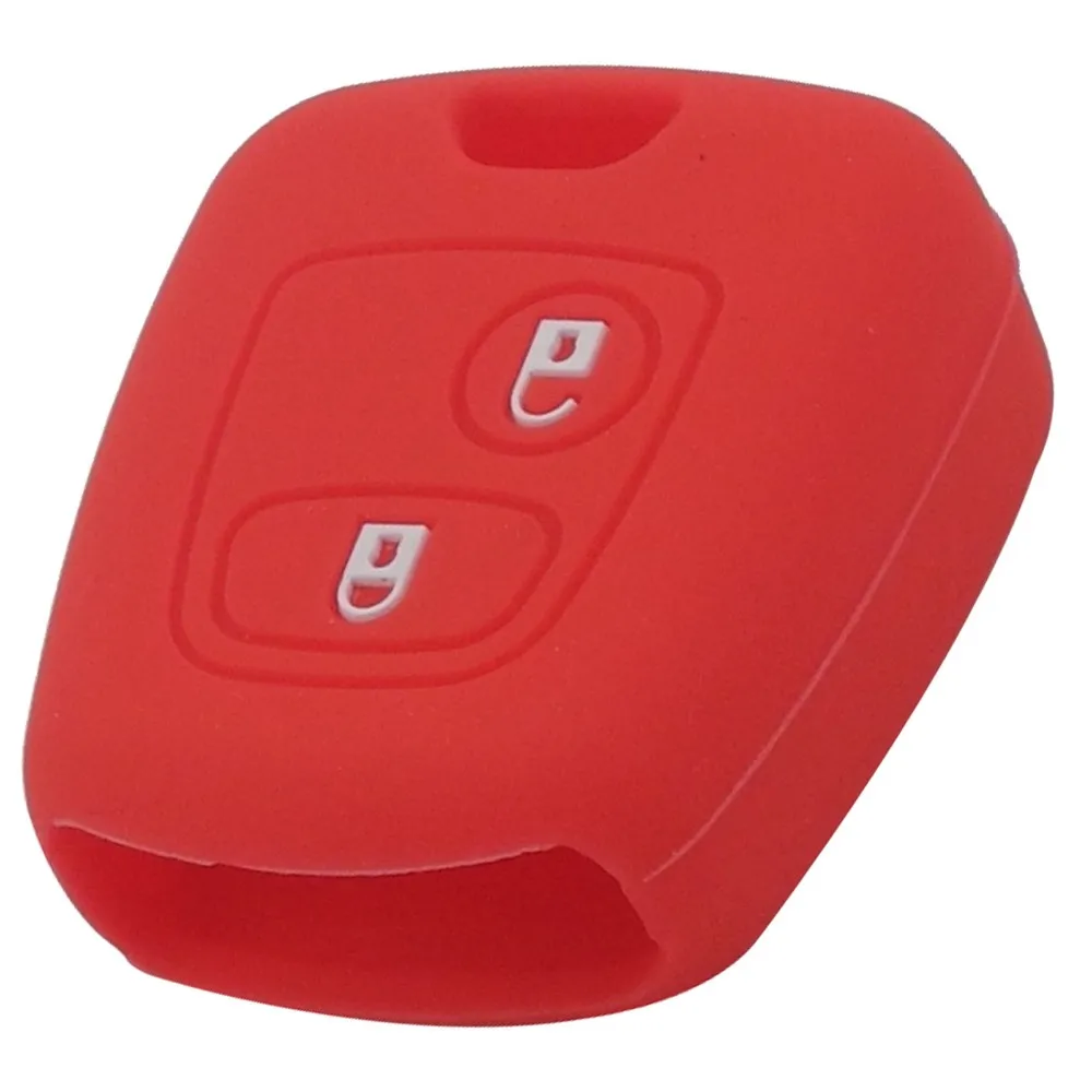 50Pcs/lot Silica Gel Car 2 Buttons Remote Key Case Holder Cover Protector for Peugeot 106 107 206 207 307 408 Silicon Key Accessories