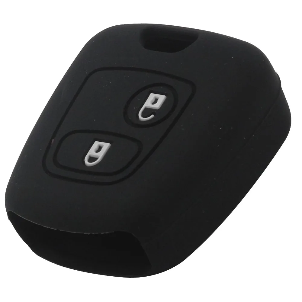 50Pcs/lot Silica Gel Car 2 Buttons Remote Key Case Holder Cover Protector for Peugeot 106 107 206 207 307 408 Silicon Key Accessories